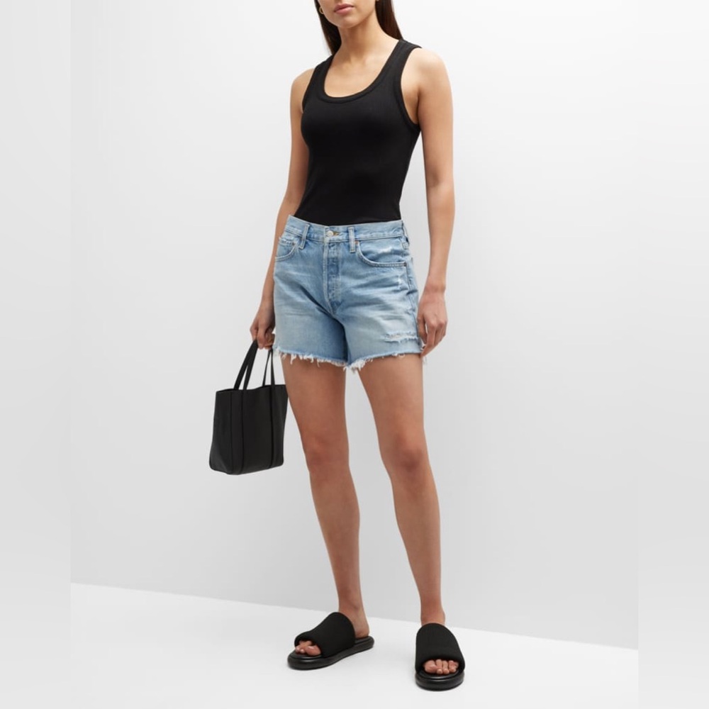 AGOLDE Poppy Scoop Neck Tank Top Black Size L excellent condition Neiman Marcus - Picture 10 of 14